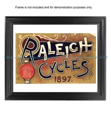 Raleigh Bicycle cycling bike poster 1897 8x10" print art prints for sale online