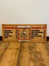 Burger King Wall Clock Not for Sale Store Display Fixtures Vintage Retro Rare