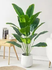 Artificial Plants Large Tropical Palm Tree Fake Banana Plants Leaves Real Touch