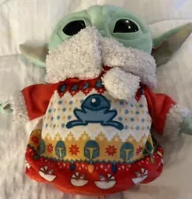 Star Wars Mandalorian Grogu the Child Baby Yoda Plush Christmas Sweater Mattel 8