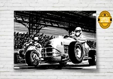 SPRINT CAR RACING ART Print 18X24 24X36 36X48 Dirt Track Open Wheel midget racer