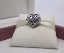 New Pandora NO BOX Opulent Heart CZ Charm Bead 791964CZO Love Romance