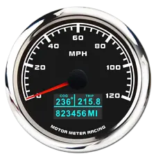 W PRO 85mm 4 In 1 GPS Speedometer Odometer COG Trip 120 MPH For Car Marine Boat