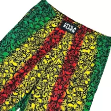 New Listing80s LIFES A BEACH Pants size L Rasta Skull All Over Print Surf Gear RARE Vintage