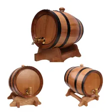 5L 10L 20L Litre Wine Oak Barrel Spirits Whiskey Beer Age Storage Stainless Tap