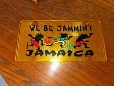 Vintage 80's "We Be Jammin! Jamaica" - Orange Reflective Car/Truck License Plate