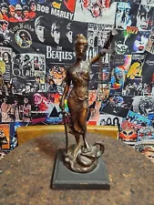 Lady Justice Blind justice Scale of Justice Genuine Bronze Statue Figurine Nude