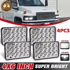 4PCS FOR GMC C4500 C5500 Topkick 2003-2009 DOT 4x6" LED Headlights Hi/Lo Beam H4 (For: More than one vehicle)