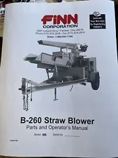 New ListingFinn Corporation SEA B260 Straw Blower Parts and Operator's Manual