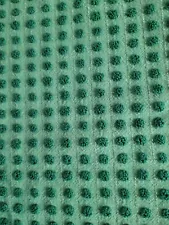 Fabric Piece#23 - Green Pops on Green * Silver Lurex Thread* Vtg Chenille