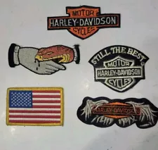 Lot Of 5 Vintage Harley-Davidson iron on patches