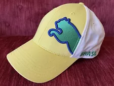 Puma Yellow And White Green Brasil Adjustable Baseball Cap - Hat Brazil One Size