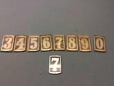 Vintage Aluminum House Numbers Glass Covered Mid Century Modern New Old Stock