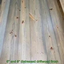 Wide plank Pine Flooring prefinished 6" 8" driftwood gray hand rubbed oil