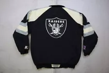 VINTAGE 90s STARTER PRO LINE OAKLAND LOS ANGELES RAIDERS PUFFER JACKET Sz M NFL