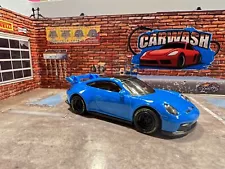 NEW for 2022 Hot Wheels Porsche 911 GT3 (blue) w/Real Riders SUPER CUSTOM