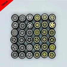 1/64 10mm Hellaflush Style Alloy Wheels Rubber Tires For Hot Wheels,Tomica,Tomy