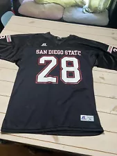 SDSU San Diego State Faulk #28 Football Jersey Large VTG by Russell Athletic