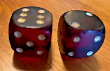 Vtg 1.125 Inch Large Dark Cherry Red Bakelite Dice With Rounded Corners