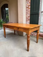 Vintage English Pine Farm Dining Table Kitchen Island Sofa Table Farmhouse