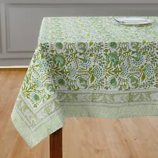 CPC Tablecloth 100% Cotton 60"x90" Indian Block Print Rectangle Table Cover