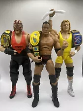 WWE Elite Action Figure Lot With 3 Championship Title Belts