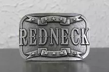 Star Redneck Metal Belt Buckle Silver