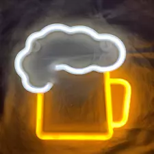 Neon Beer Sign LED USB Light Home Man Cave Beer Bar Pub Wall Decor Garage Gift