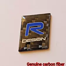 Carbon Fiber R DESIGN Volvo Boot Badge Emblems Gel Size 1" C30 S40 S60 XC60