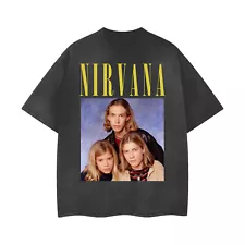 [ACID WASHED RIPPED] Nirvana Hanson Distressed Vintage Feel T-Shirt 100571