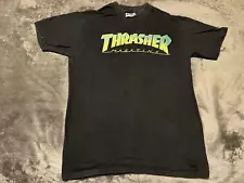 USED Vintage 80s 90s THRASHER Magazine SHIRT Youth M Black Skateboard