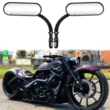 Black Motorcycle Mini Oval Rearview Mirror For Harley Davidson Night Rod Special (For: 2012 Night Rod Special)