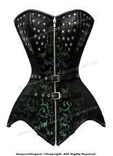 Heavy Duty 24 Double Steel Boned Waist Training Brocade Long Overbust Corset