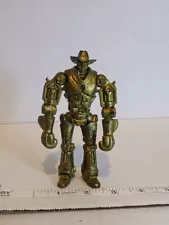 Real Steel Six Shooter Robot Action Figure Toy Gold Cowboy 5" Lights Up Works