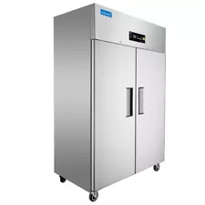 48" Commercial Freezer, ICECASA Double Door Commercial Reach-In Freezer 36 Cu.ft