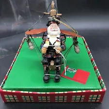 Golfer Santa Flying Gyrocopter Christmas Ornament Resin By Sterling New In Box