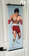 RARE Rocky Sylvester Stallone Scroll Banner Painting Sign 12x36 Vintage Poster