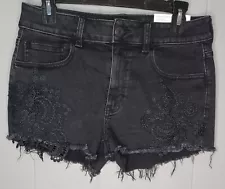 American Eagle Shorts Black Stretch Distressed Cut Offs (Women's Size 10) NWT