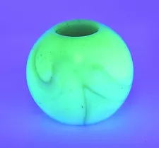 VINTAGE URANIUM GLASS BALL BREAK SPACER FOR FLOOR LAMP IT GLOWS