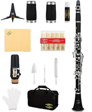 Glory B Flat Clarinet, Student Clarinet for Beginner, Ebonite Bb Clarinet