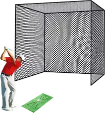 Golf Cage Net - 10X10X10Ft, Golf Hitting Net and Personal Driving Range for Indo