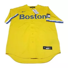 Nike Boston Red Sox Yellow City Connect 617 Baseball Jersey # 11 Men's M NWT