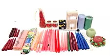 Wax Candles Assorted Colors and Sizes & 1 Snuffer Lot of 69 Items Vintage T1832