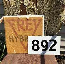 Vintage Frey Hybrids Seed Corn Sign Farm Seed Signs NOS Gilman, IL