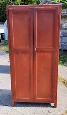 VTG Maple Armoire Wardrobe w/Lock & Key