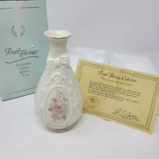 Cameo Ribbon Vase Royal Heritage Collection Porcelain 6” B2