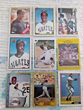 1987 - 1993 BARRY BONDS variety selection page of cards (nine total)