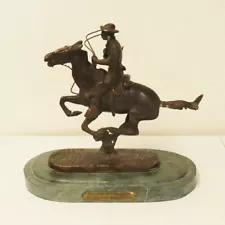 Vintage Frederic Remington Bronze Western Statue The Trooper ~ Free Ship