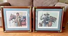 2 Rare Don Stivers Lmtd Ed Lithograph prints- First Sergeant & Commander- Framed