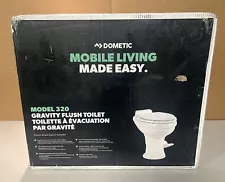 Dometic Model 320 Gravity Flush Toilet -Standard Height RV Toilet, White Ceramic